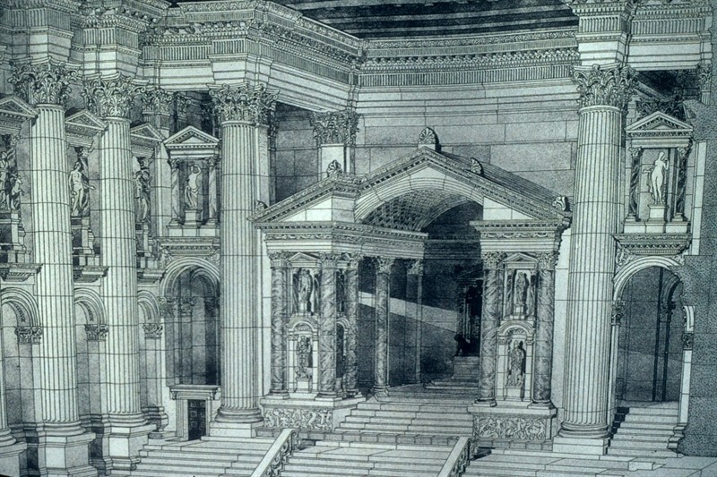 Rekonstrukce  historické podoby chrámu v Baalbeku
