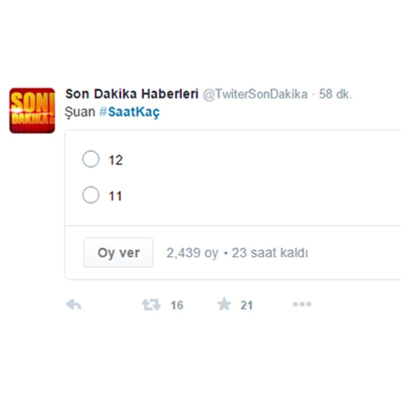 Tureckému twitteru před rokem vládly ankety, kolik je vlastně hodin…