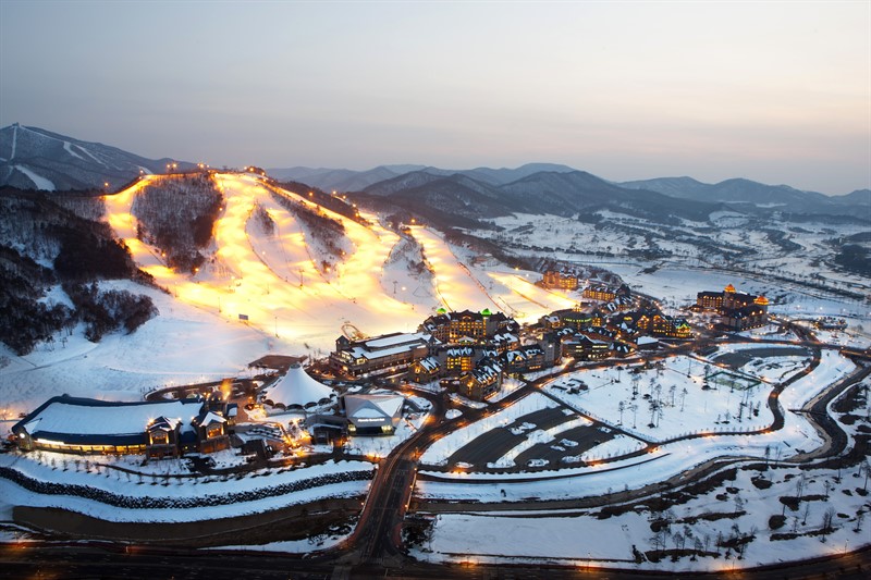 Horské středisko Alpensia, kde se bude konat většina olympijských disciplín (foto Visit Korea)