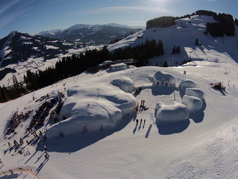 Letecký pohled na srdce lyžování v SkiWelt Wilder Kaiser – Brixental 